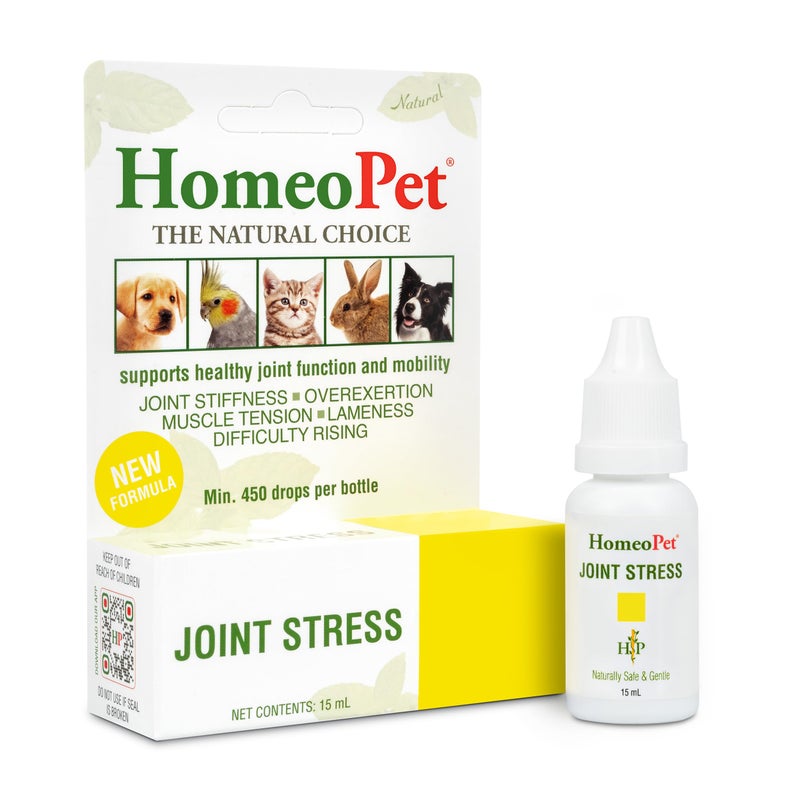 HomeoPet Joint Stress, Joint Support for Dogs and Cats, Liquid Pet Meds to Support Healthy Joint Movement, 15 Milliliters - Image 1