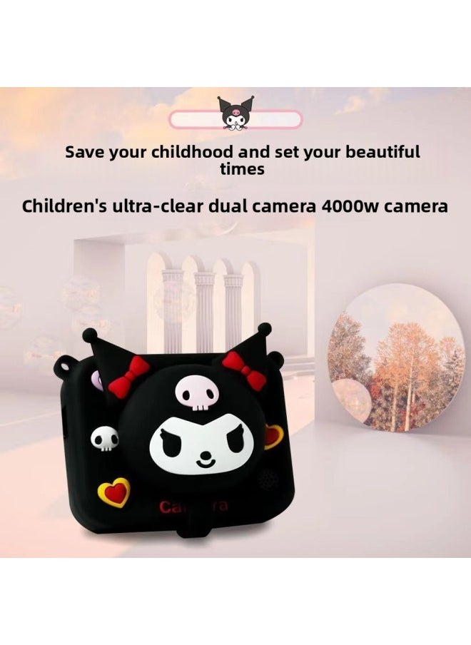 Generic Popular Kidsren's Camera Birthday Gift Kuromi Ccd High-definition Digital Camera Campus Student Party Mini-Body Color:P4 Culomi Black  - Image 3