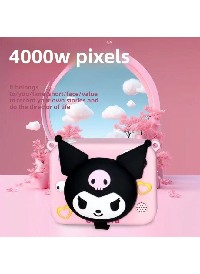 Generic Popular Kidsren's Camera Birthday Gift Kuromi Ccd High-definition Digital Camera Campus Student Party Mini-Body Color:P4 Culomi Black  - Image 4