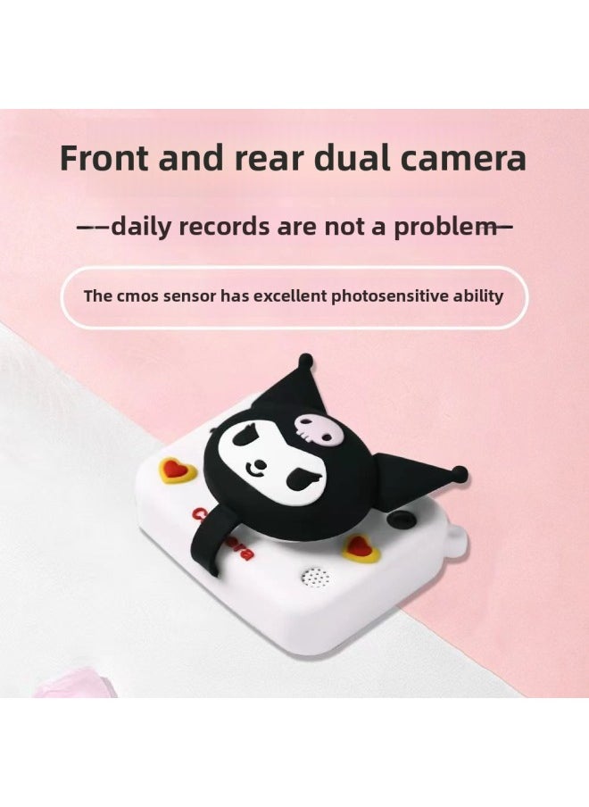 Generic Popular Kidsren's Camera Birthday Gift Kuromi Ccd High-definition Digital Camera Campus Student Party Mini-Body Color:P4 Culomi Black  - Image 2