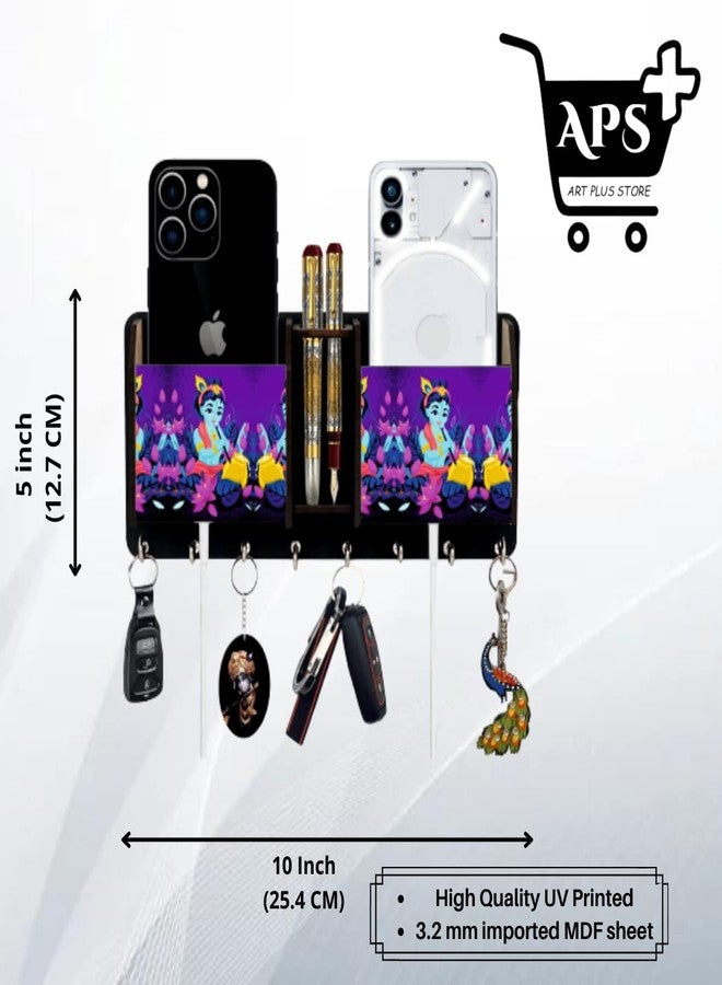 APS ART PLUS STORE متجر APS ART PLUS حامل مفاتيح خشبي مزخرف للجدران، مناسب للمنزل والمكتب | حوامل مفاتيح بتصميمات مميزة لتزيين الجدران | حامل مفاتيح (تقليدي 3) - Image 2