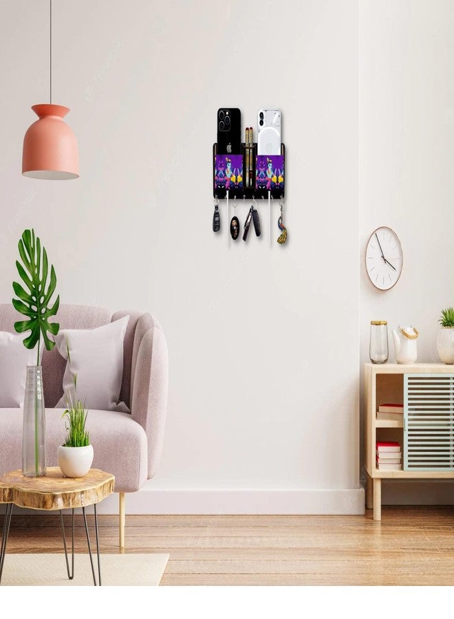 APS ART PLUS STORE متجر APS ART PLUS حامل مفاتيح خشبي مزخرف للجدران، مناسب للمنزل والمكتب | حوامل مفاتيح بتصميمات مميزة لتزيين الجدران | حامل مفاتيح (تقليدي 3) - Image 3