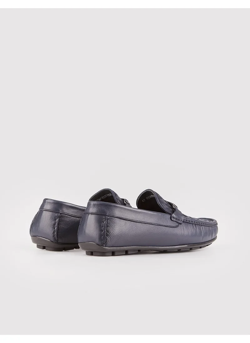 كاباني Genuine Leather Navy Blue Men's Loafer