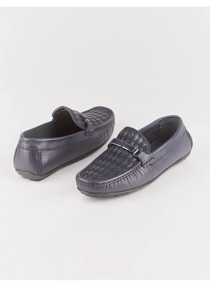 كاباني Genuine Leather Navy Blue Men's Loafer
