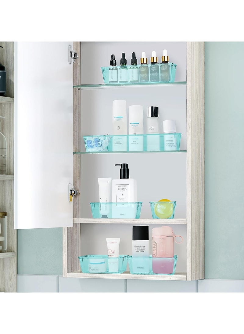 Set of 25 sky blue plastic drawer organizers, multi-size, organize drawers in bathroom, makeup, jewelry, kitchen and office (imported) - Image 2