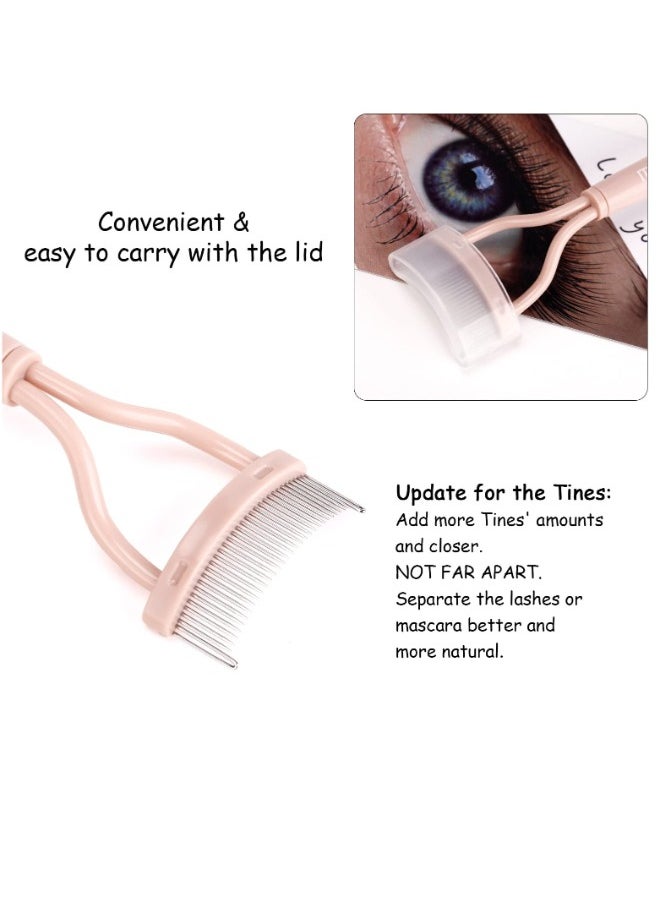 KHAJUL - 4-Piece Eyelash Applicator Tool Set, False Eyelash Curler Applicator, Portable Eyelash Curler Eyelash Separating Tool Mascara Comb - Image 1