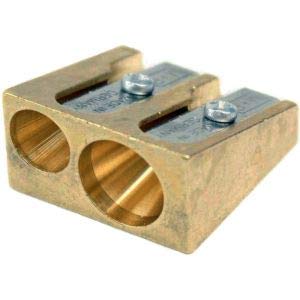 MR. Mobius + Ruppert (M+R) Brass Artists Pencil Sharpener - choose from 4 shapes! Made in Germany - finest in the world! (603 - Double Wedge) - Image 1