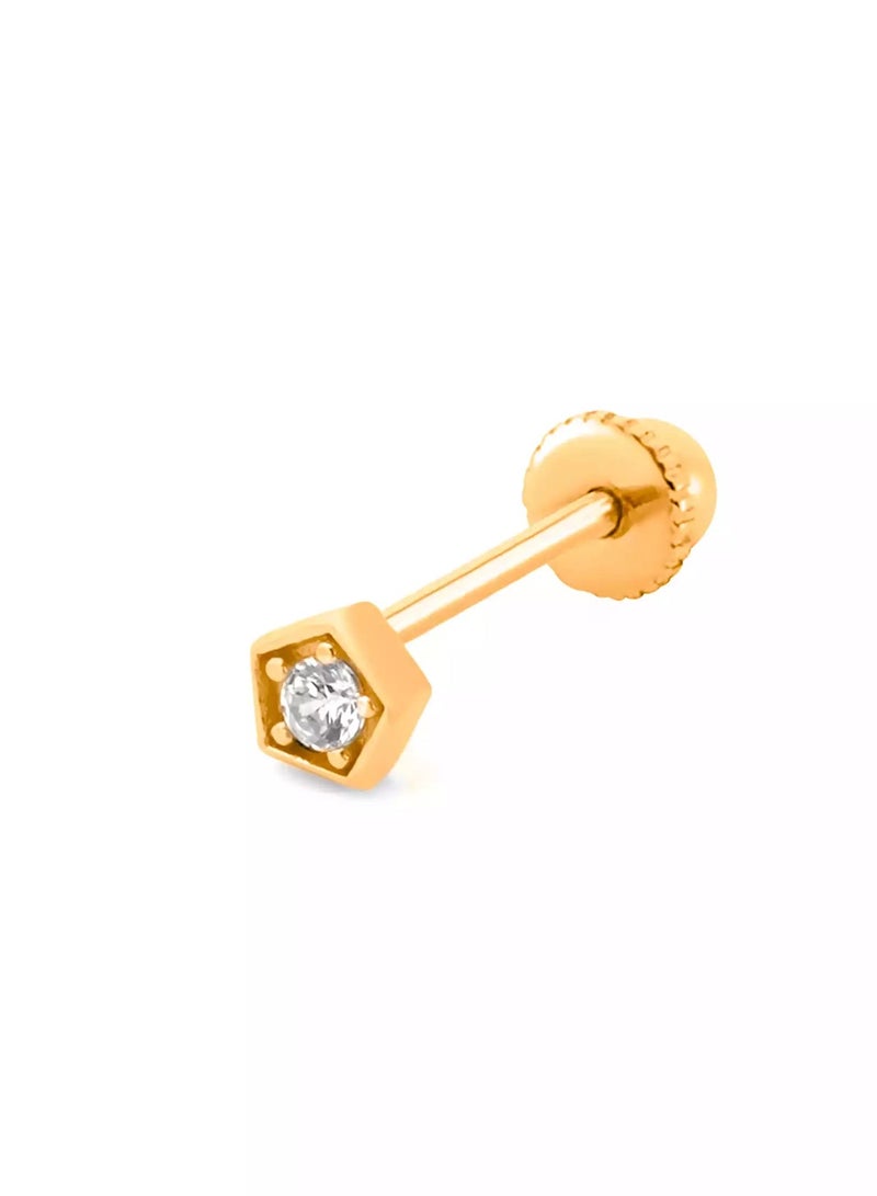 Ruby Art Gold 18K Pure Gold  small pear ear piercing, Hypoallergenic Premium Shine, 0.48 Gram - Image 2
