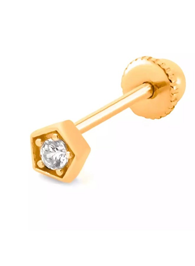 Ruby Art Gold 18K Pure Gold  small pear ear piercing, Hypoallergenic Premium Shine, 0.48 Gram - Image 1