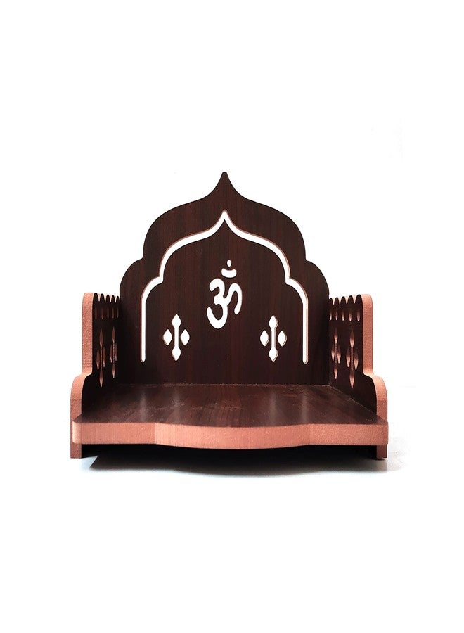DIVOKAH® MDF معبد خشبي صغير / أرفف جدارية / سينهاسان / حامل بوجا / هيندولا (8.5 بوصة * 6 بوصة * 5.5 بوصة) (سمك الخشب الرقائقي 8 مم) (ROSWD_OMASAN) - Image 1