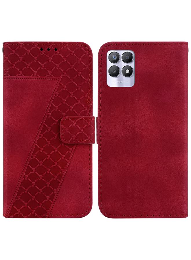 اس-توب جراب لهاتف Realme 8i، جراب هاتف جلدي منقوش على شكل سبعة - Image 1