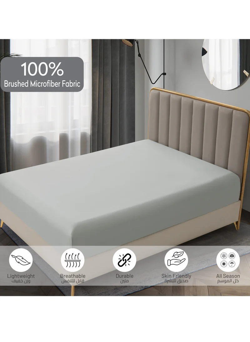 Donetella SUPER KING (200x200cm) Bedding Fitted Sheet 3-Pcs Super King Size Solid Bed Sheet Set Fits(200x200CM) With Pillowcases And 35 CM Extra Deep Brushed Microfiber Bed Sheet,Ansonia  | Best Price UAE