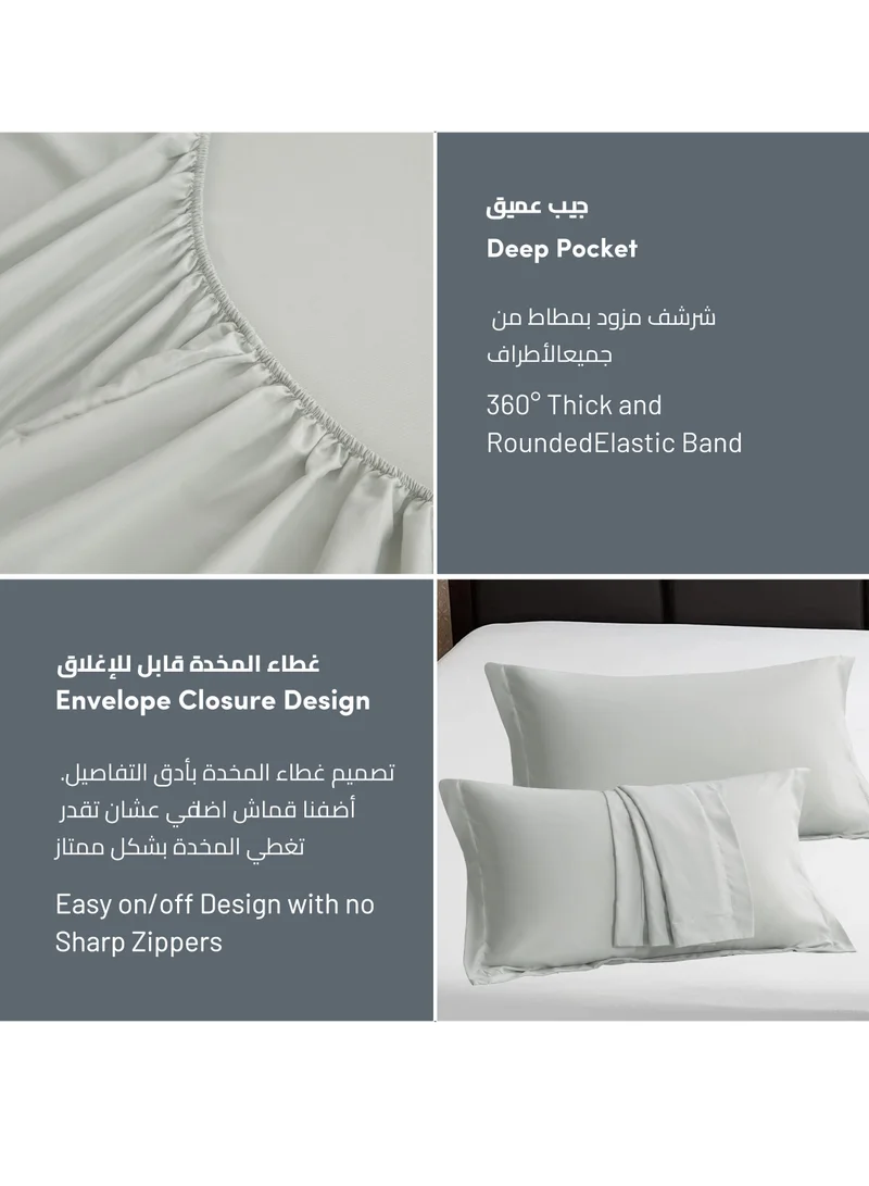 Donetella SUPER KING (200x200cm) Bedding Fitted Sheet 3-Pcs Super King Size Solid Bed Sheet Set Fits(200x200CM) With Pillowcases And 35 CM Extra Deep Brushed Microfiber Bed Sheet,Ansonia  | Best Price UAE