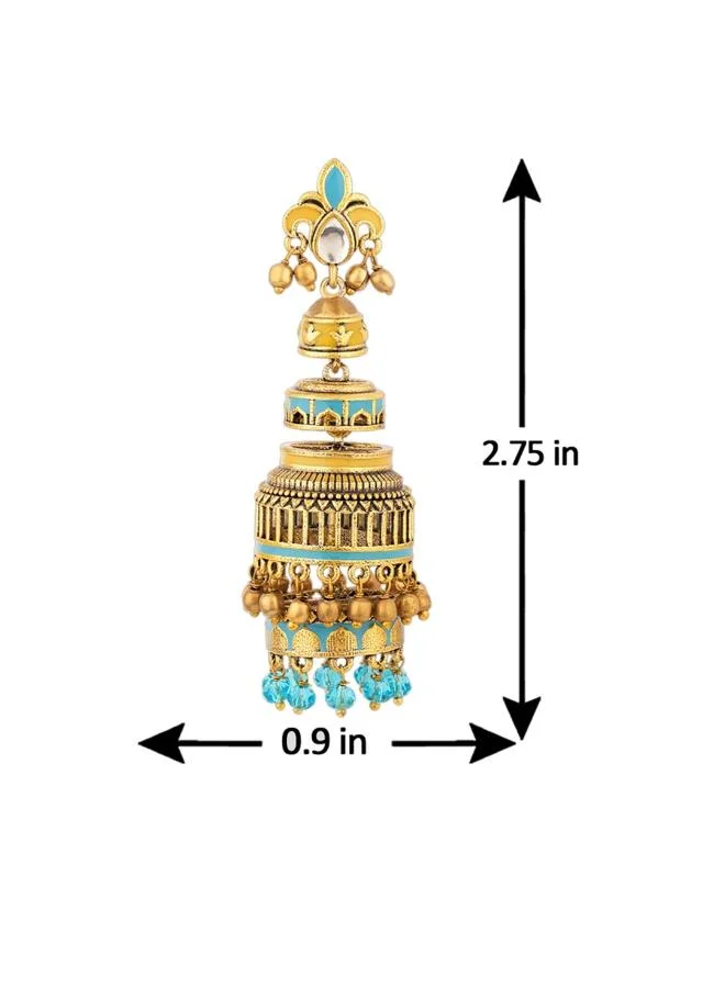 فويلا Gwalior Gold Toned Layered Jhumka Earrings