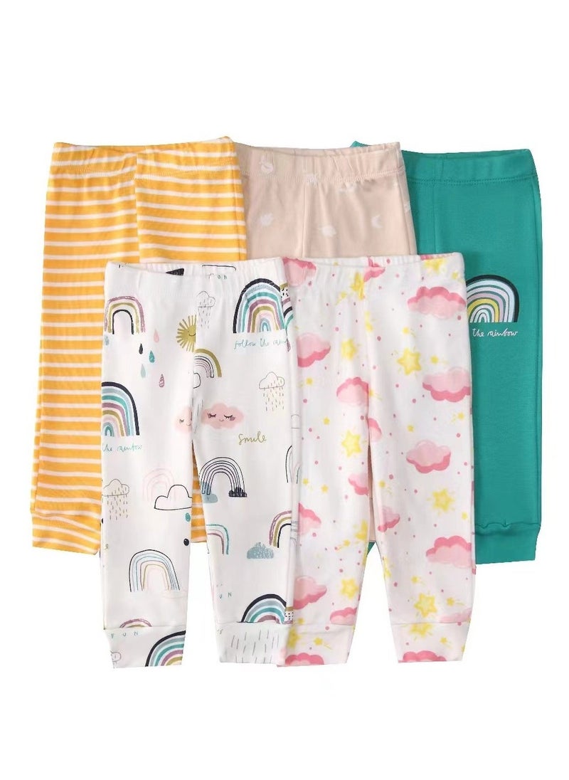 RedMapleTEK 5-Pack Of Elastic Breathable Cotton Trousers For Infants And Young Children - Image 1