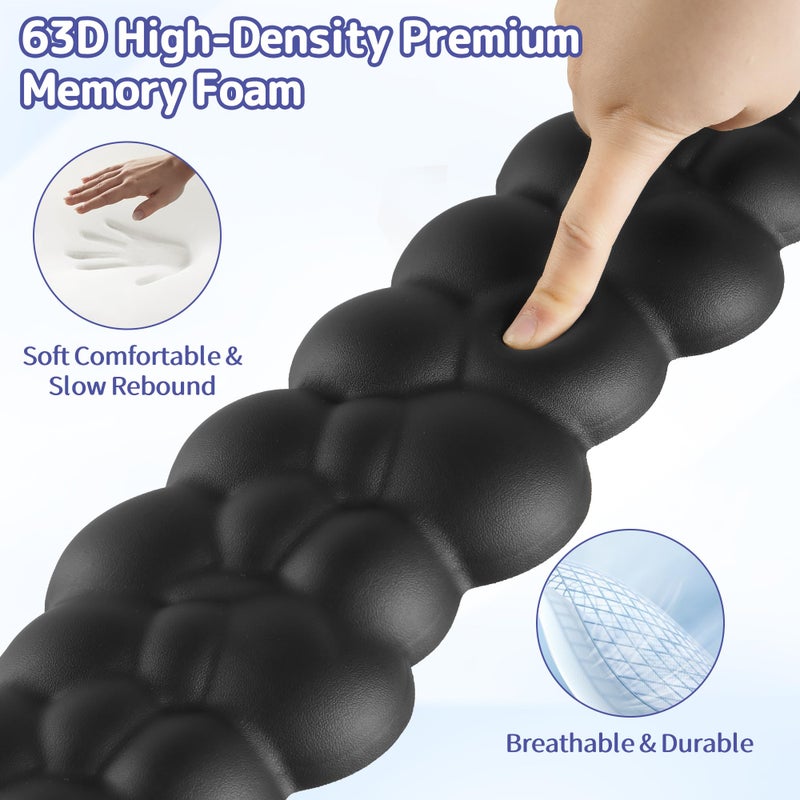 Sushret Cloud Wrist Rest Keyboard, Cloud Keyboard Wrist Pad Set with PU Leather Memory Foam, Cute Arm Rest for Palm Support, PC/Gaming Desk Accessories/Office Setup/Computer Hand Cushion - Black - Image 4