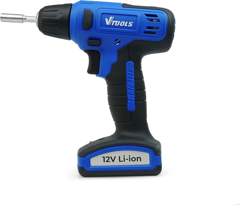 VTOOLS 12V Cordless Drill Driver With 13 Piece Bits Set, 850 Rpm, With Built-In Lithium-Ion 1.5Ah Battery, 16Nm Torque, 10Mm Chuck For Efficient Drilling & Fastening, 2 Years Warranty, Vt1216 - Image 5
