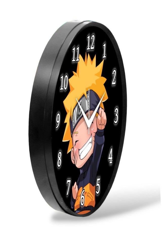 Babawill Naruto Anime Wall Clock - Cartoon Character Round Analog Clock for Kids Room, Bedroom & Home Décor (26 x 26 x 6 cm) - Image 2