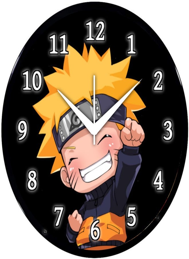 Babawill Naruto Anime Wall Clock - Cartoon Character Round Analog Clock for Kids Room, Bedroom & Home Décor (26 x 26 x 6 cm) - Image 1