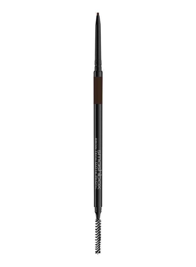 Smashbox Brow Tech Matte Eye Brow Pencil | Waterproof, Smudge Proof + Long Lasting with Spoolie Brush, Dark Brown - Image 1