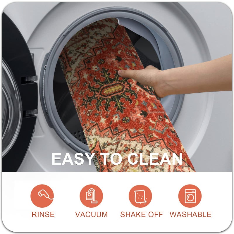 Collive حصيرة الباب الداخلي الكلاهي رجعية لا يمسك بمسحة قابلة للغسل بسرعة سجادة باب أمامية منخفضة الولادة داخل سجادة المدخل للمدخل - 32 "" x48 " - Image 4