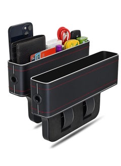 Car Side Seat Gap Filler, 2 Pack Multifunctional Car Seat Organizer, Auto Seat Organizer Car Seat Gap Filler Organizer Storage Box Back Seat Console, Side Seat Organizer Front Seat Hold Phones, Coins