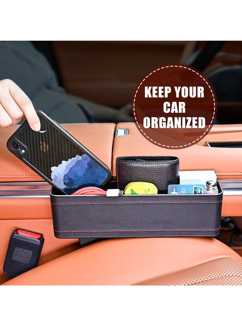 KASTWAVE - Car Side Seat Gap Filler, 2 Pack Multifunctional Car Seat Organizer, Auto Seat Organizer Car Seat Gap Filler Organizer Storage Box Back Seat Console, Side Seat Organizer Front Seat Hold Phones, Coins - Image 1