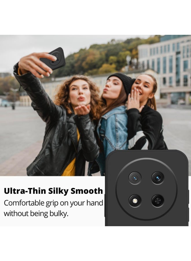 QIRG Compatible with Huawei Nova 15 Max Case Silicone with Soft Microfiber Lining, Phone Case for Huawei Nova 15 Max Slim Dark Shockproof Bumper Cover (Black) - Image 2