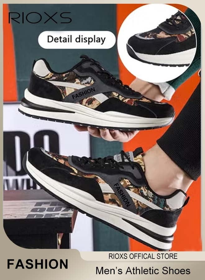 RIOXS Men's Low-Top Sneaker, Fashion Casual Athletic Shoes, Comfort Breathable Sports Shoes For Men, Anti-Slip Fitness Shoes, Classic Trendy Outdoor Trainning Shoes For Running Jogging Walking Hiking Travel  - Image 2