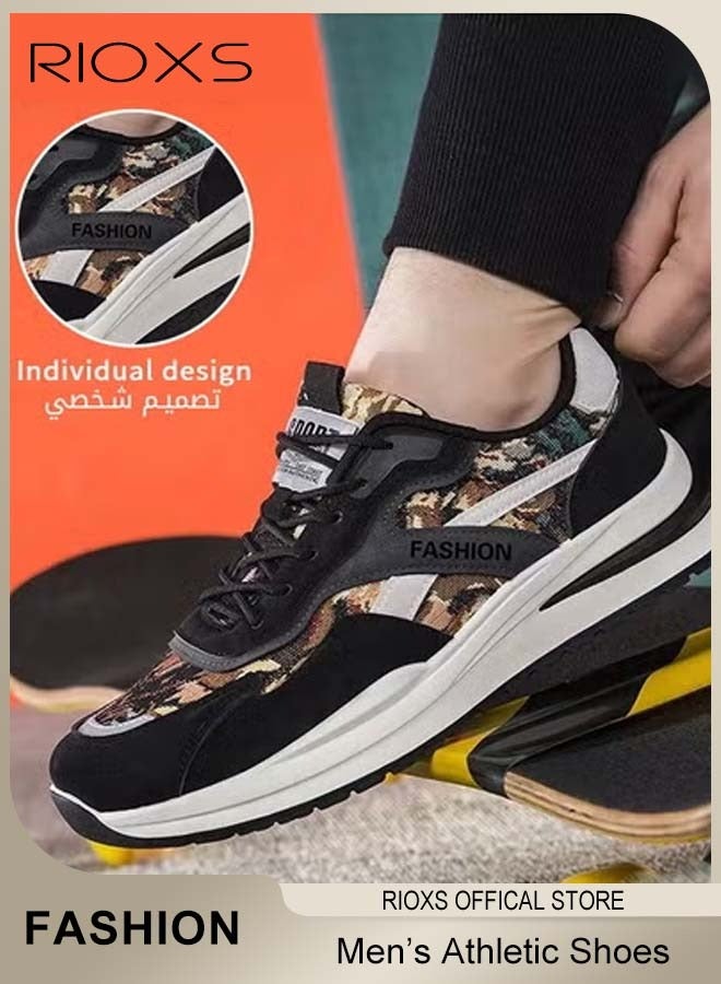 RIOXS Men's Low-Top Sneaker, Fashion Casual Athletic Shoes, Comfort Breathable Sports Shoes For Men, Anti-Slip Fitness Shoes, Classic Trendy Outdoor Trainning Shoes For Running Jogging Walking Hiking Travel  - Image 3
