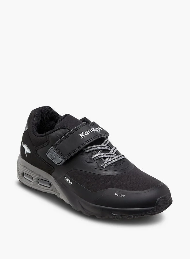 kangaROOS BLACK Boys' Panelled Sports Shoes with Hook and Loop Closure for Men | Best Price UAE