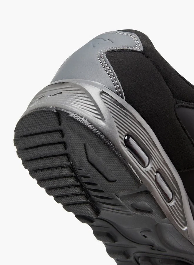 kangaROOS BLACK Boys' Panelled Sports Shoes with Hook and Loop Closure for Men | Best Price UAE