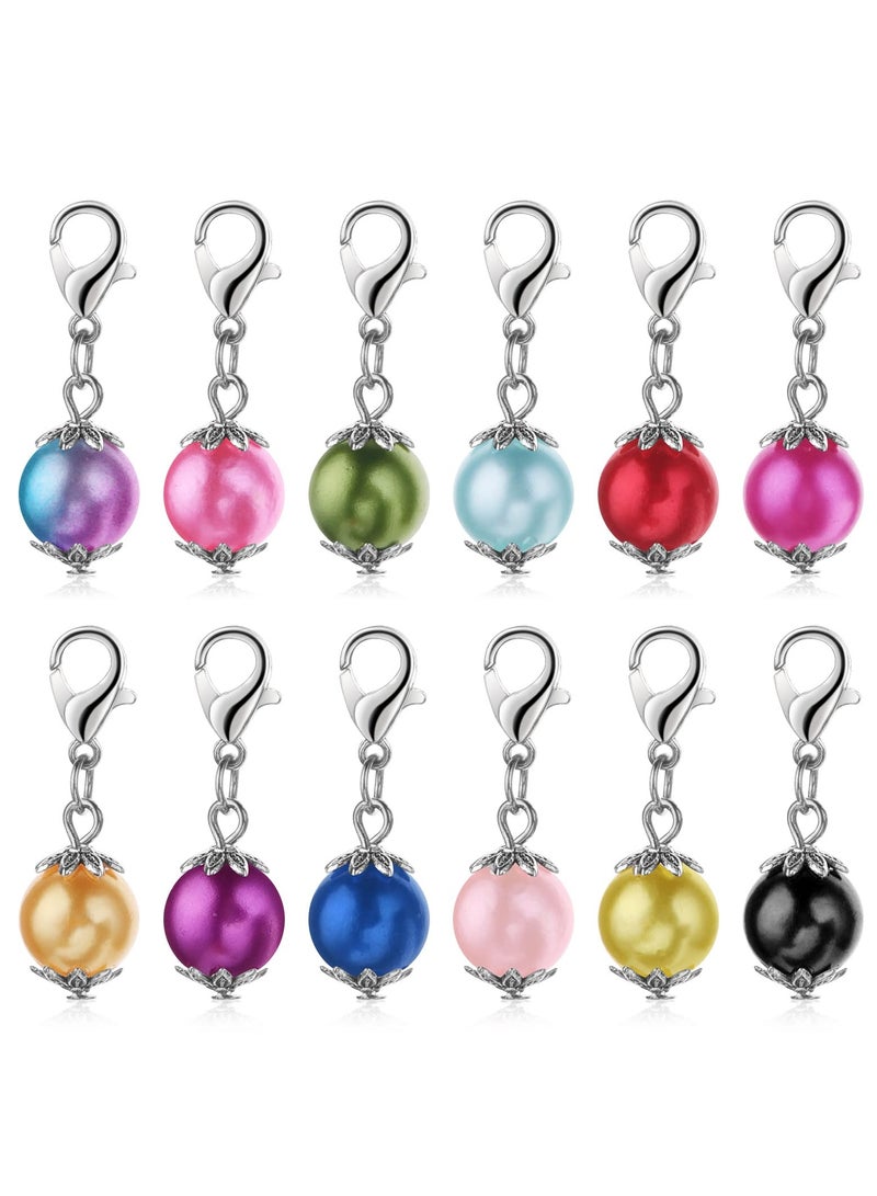 12Pcs Stitch Markers with Lobster Clasp, Beads Stitch Markers Knitting Accessories Knitting Crochet Tools for DIY Handmade Bracelet, Necklace, Zipper Tab - Image 1