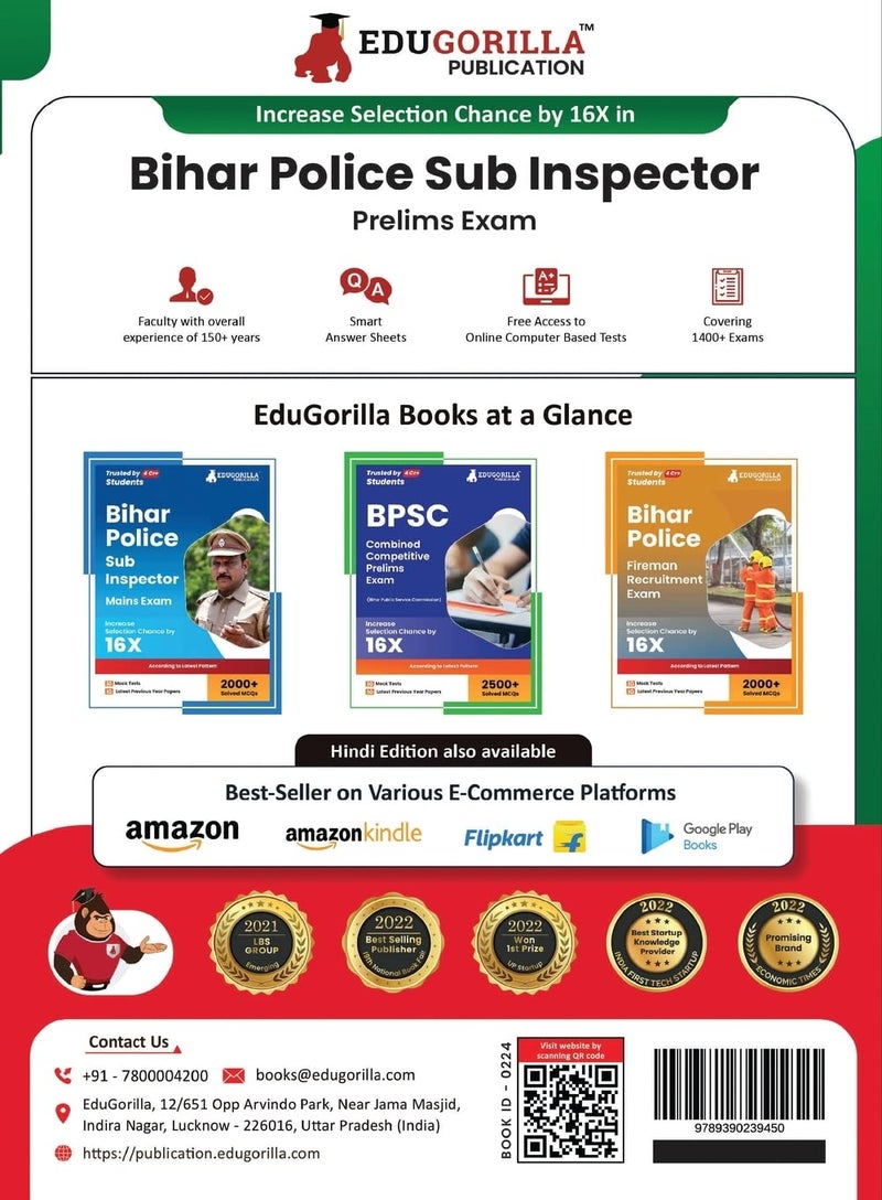 Bihar Police Sub Inspector Prelims Exam Book 2024 (English Edition) - 10 Full Length Mock Tests and 3 Previous Year Papers (1300 Solved Questions) with Free Access to Online Tests  - Image 2