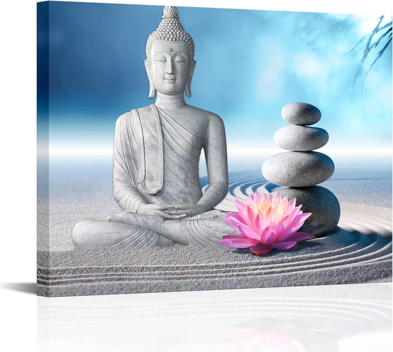 Visual Art Decor Peaceful Buddha Canvas Wall Art - Image 1