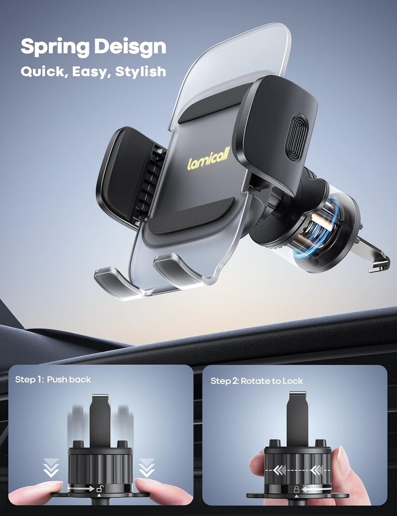 Lamicall Car Air Vent Phone Holder – Quick Release, 360° Rotation for 4-7 Inch Smartphones - Image 2