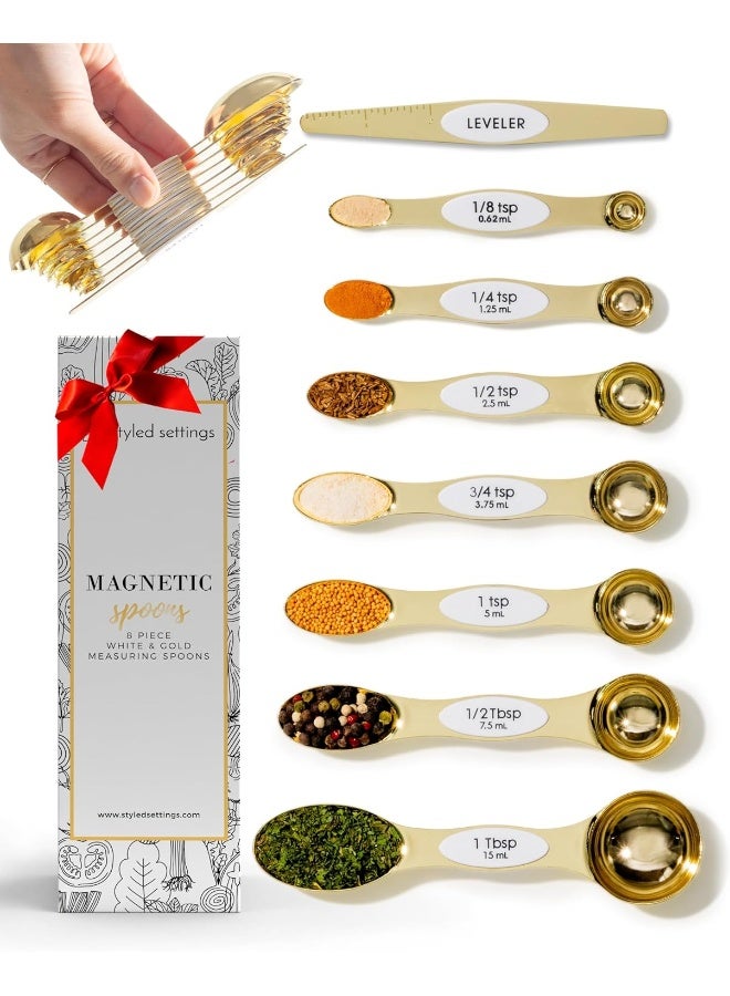 styled settings White And Gold Measuring Spoons Set  - Image 3