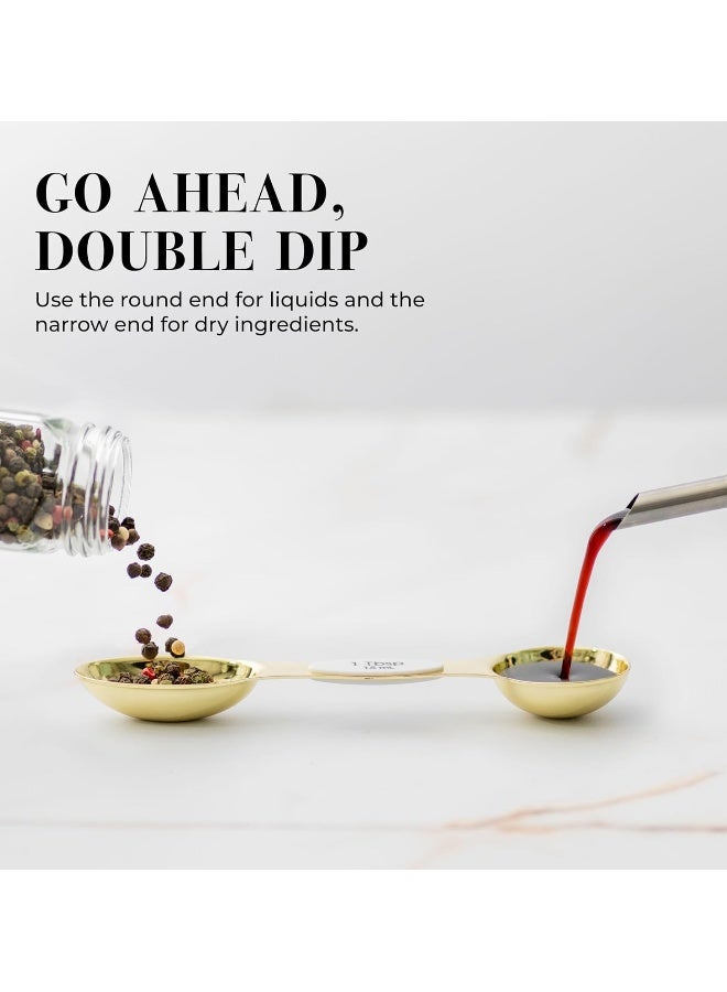 styled settings White And Gold Measuring Spoons Set  - Image 2