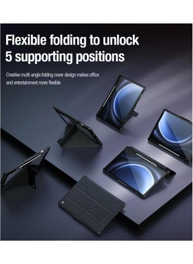 Cace for Samsung Galaxy Tab S10 Ultra (2024),Anti-Fall Smart Tablet Cover with Auto Sleep/Wake u0026 Sliding Window Lens Protection Pen Slot,TPU+PC Protective  - Image 2