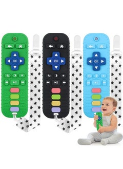 Fu Store 3 Pack Silicone Teething Toys For Infant Toddlers Remote Control Shape Teethers For Babies Chew Toys Relief Soothe Babies Gums Set Bpa Free Freezable Dishwasher And Refrigerator Safe  - Image 2