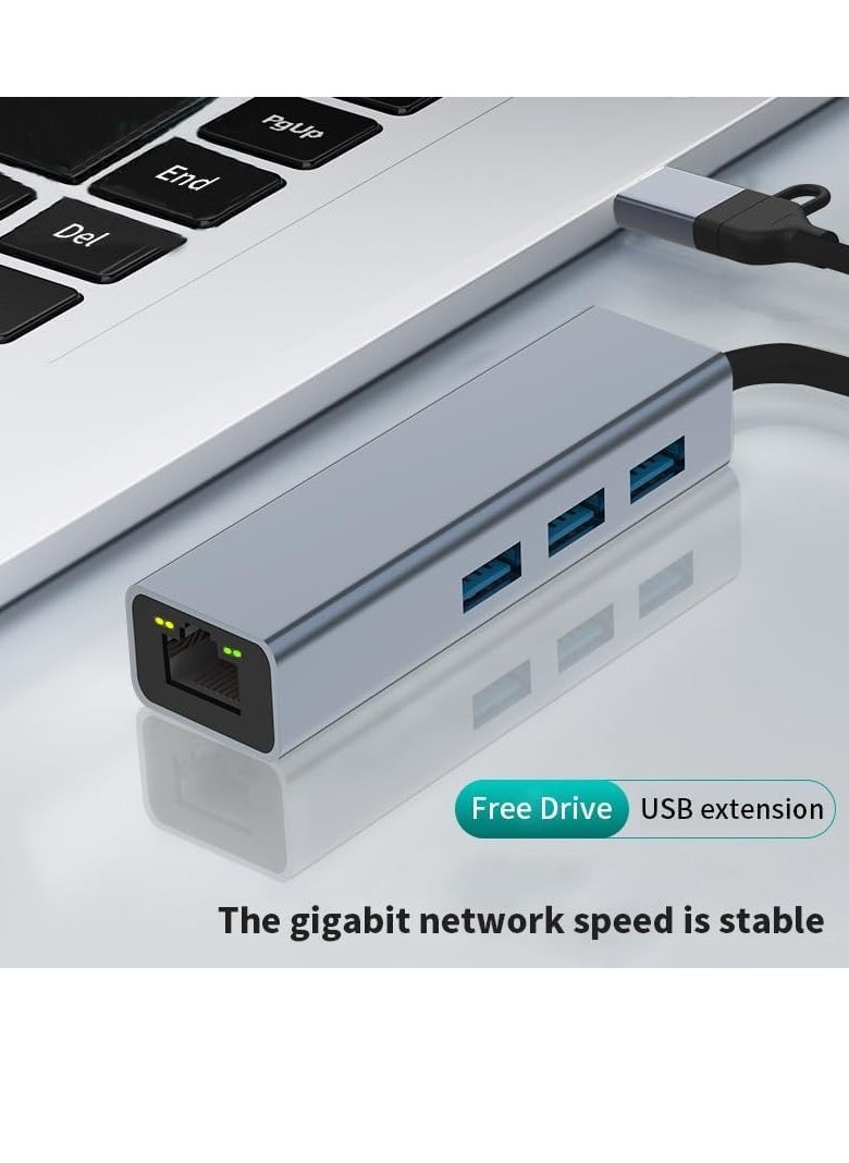 Generic 2 in 1 USB Type C to LAN (Gigabit) Port + USB C to HDMI Ethernet Hub 3 x SD/TF Card Reader USB 3.0, Compatible with USB C Laptops and Other Type C Devices  - Image 3
