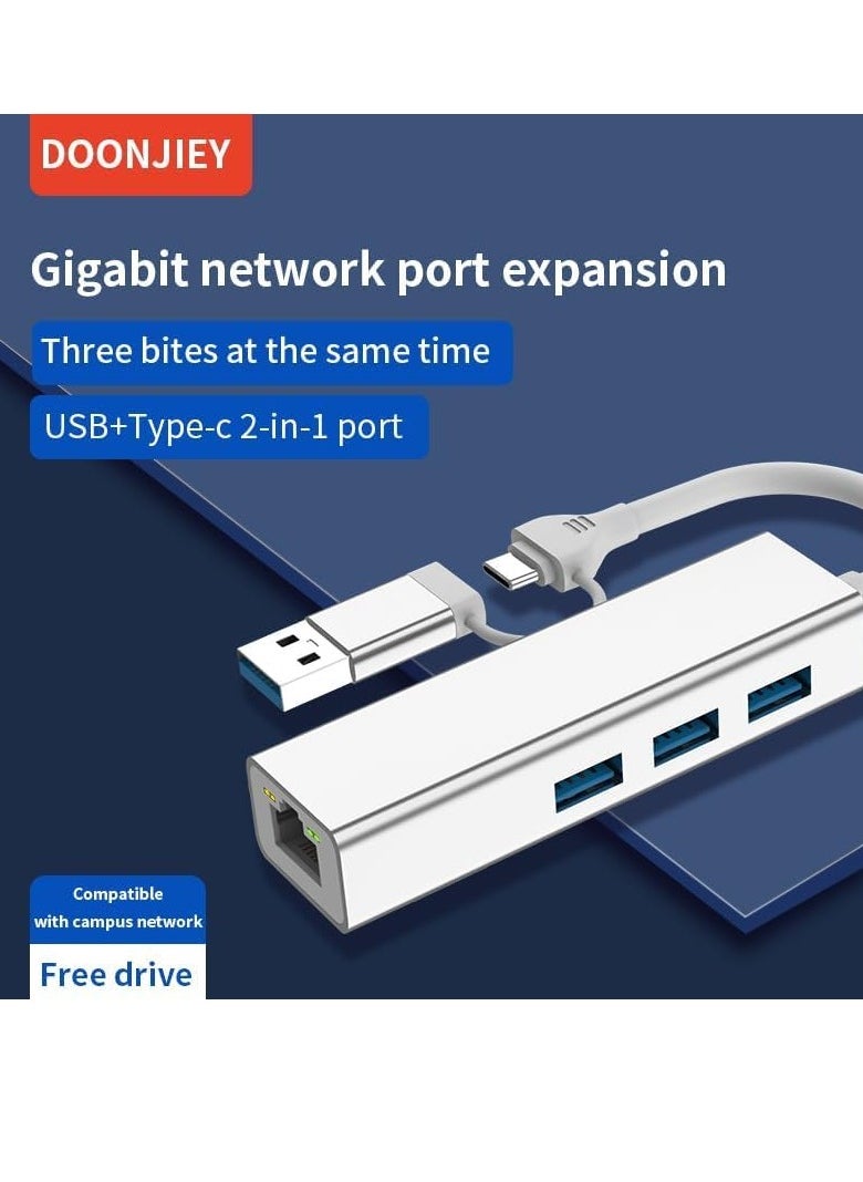 Generic 2 in 1 USB Type C to LAN (Gigabit) Port + USB C to HDMI Ethernet Hub 3 x SD/TF Card Reader USB 3.0, Compatible with USB C Laptops and Other Type C Devices  - Image 5