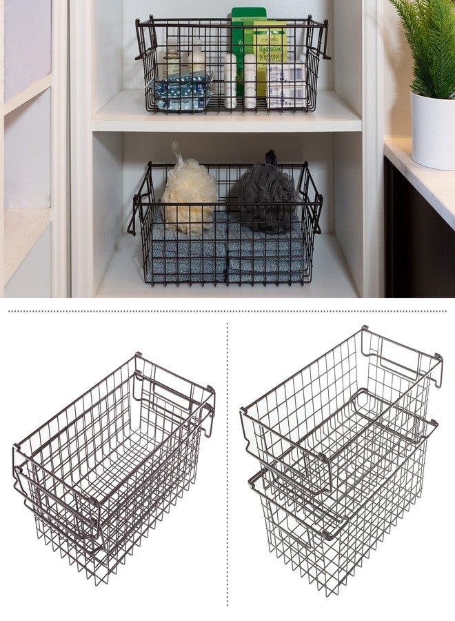 Home-Complete Set of 2 Storage Bins - Basket Set for Toy, Kitchen, Closet, and Bathroom Storage - Medium Shelf Organizers with Handles (Brown) - Image 5