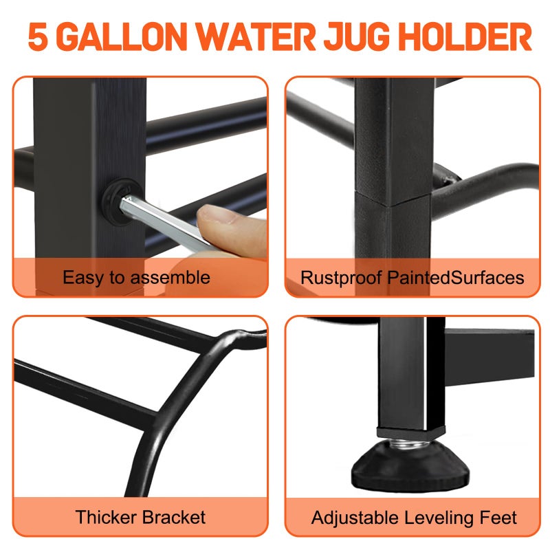 Semoprus 5 Gallon Water Bottle Holder for 10 Bottles, 5 Tiers Double Row Water Jug Holder, Detachable Heavy Duty Water Jug Stand, Water Jug Rack for Office, Kitchen, Garages, Restaurant, and Gym - Image 5