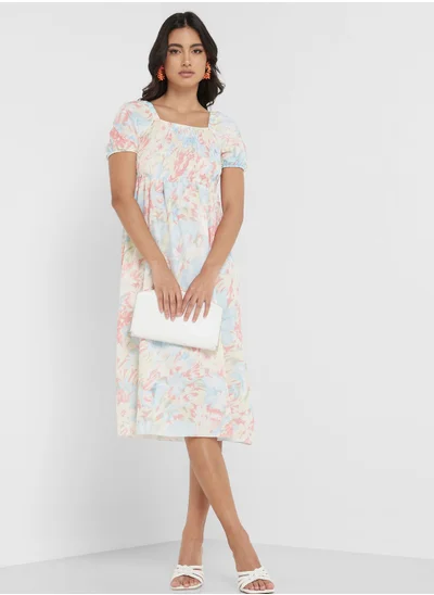 ELLA Round Neck Printed Dress