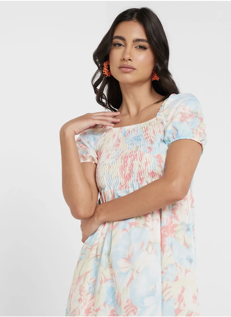 ELLA Round Neck Printed Dress