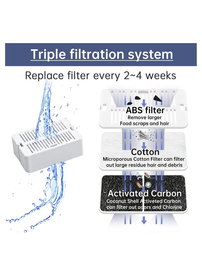 SYOSI Pet Water Fountain Replacement Filters SYOSI 8 Pack Cat Fountain Carbon Filters and 2 Pack Foam Filters for Ceramic Pet Drinking Fountains and Stainless Steel Pet Water Fountains 8+2 Pack  - Image 5
