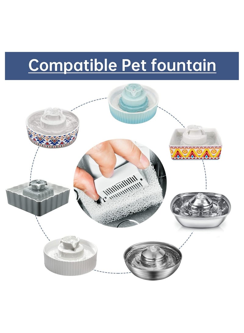 SYOSI Pet Water Fountain Replacement Filters SYOSI 8 Pack Cat Fountain Carbon Filters and 2 Pack Foam Filters for Ceramic Pet Drinking Fountains and Stainless Steel Pet Water Fountains 8+2 Pack  - Image 2
