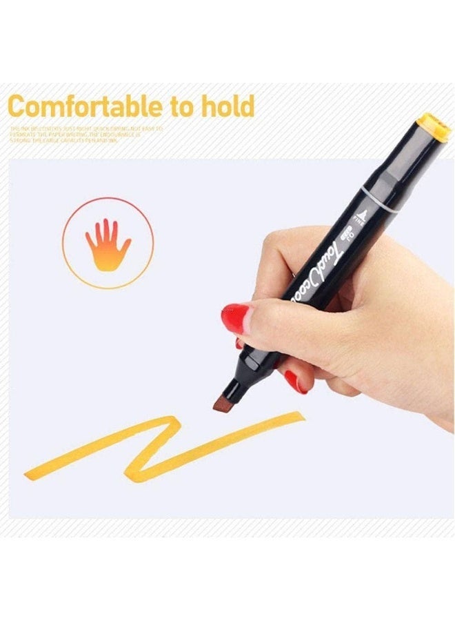 طقم ماركر تلوين 36 لون – أقلام رسم وتحديد متعددة الألوان مع علبة تخزين – مناسب للمدرسة والفن - Image 4