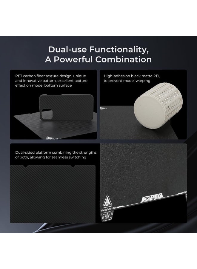 لوحة طباعة مغناطيسية من الفولاذ النابض – وجه مزدوج بسطح PET لامع وPEI مطفي، إزالة القطع بيد واحدة، تتحمل حرارة حتى 120°C، تركيب بدون أدوات. - Image 3